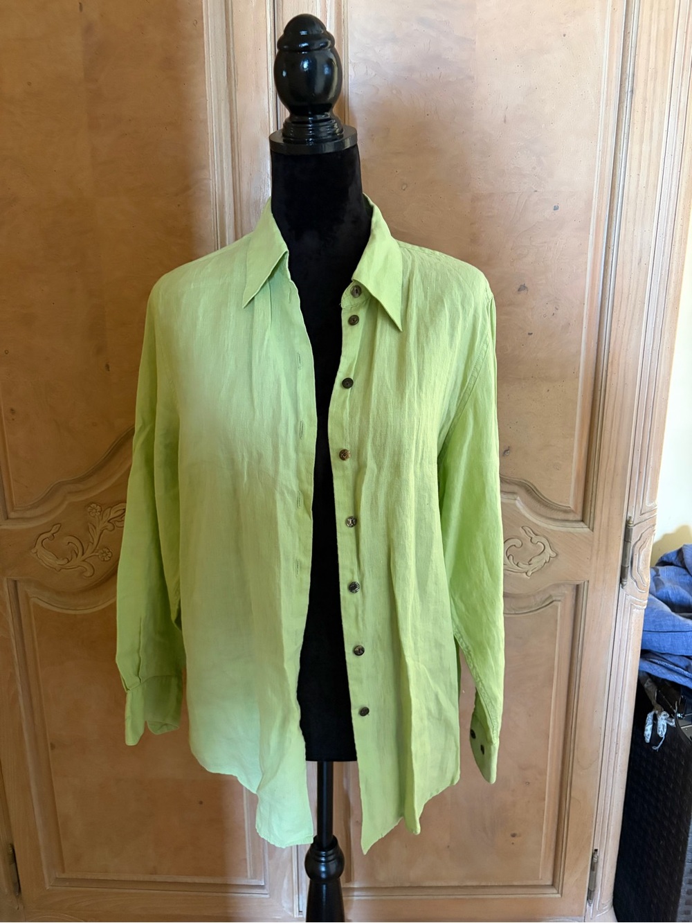 Country Road Light Green Linen Shirt Jacket